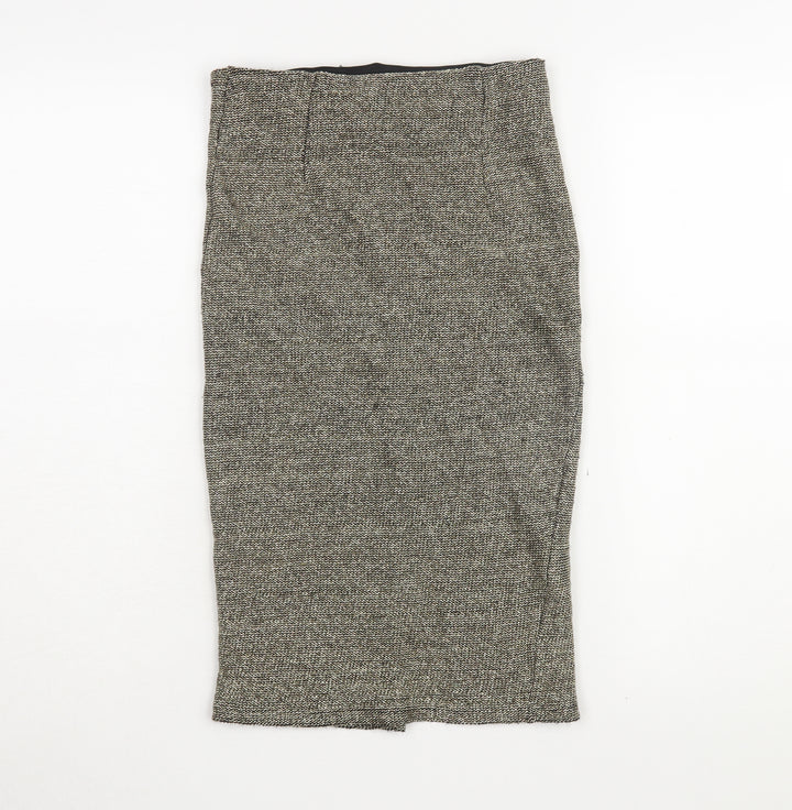 Topshop Women's Grey Midi Pencil Skirt, Size 8