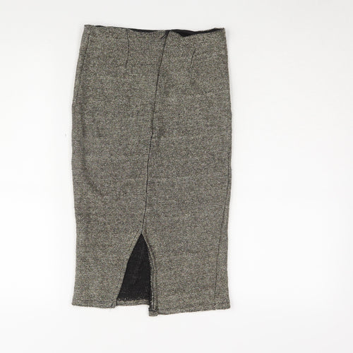 Topshop Women's Grey Midi Pencil Skirt, Size 8