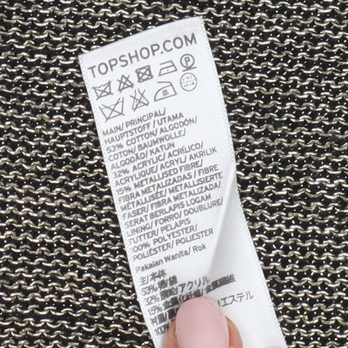 Topshop Women's Grey Midi Pencil Skirt, Size 8
