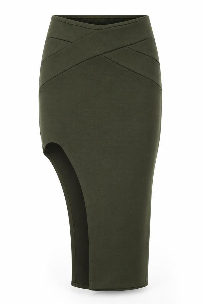 Front view of Edge Women's Green Pencil Skirt, size 10