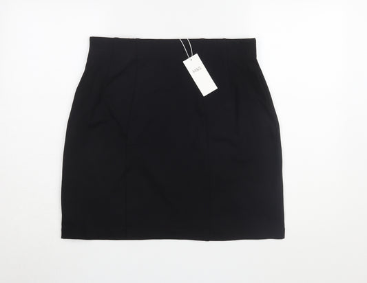 Marks and Spencer Women's Black Straight Pencil Skirt Size 14