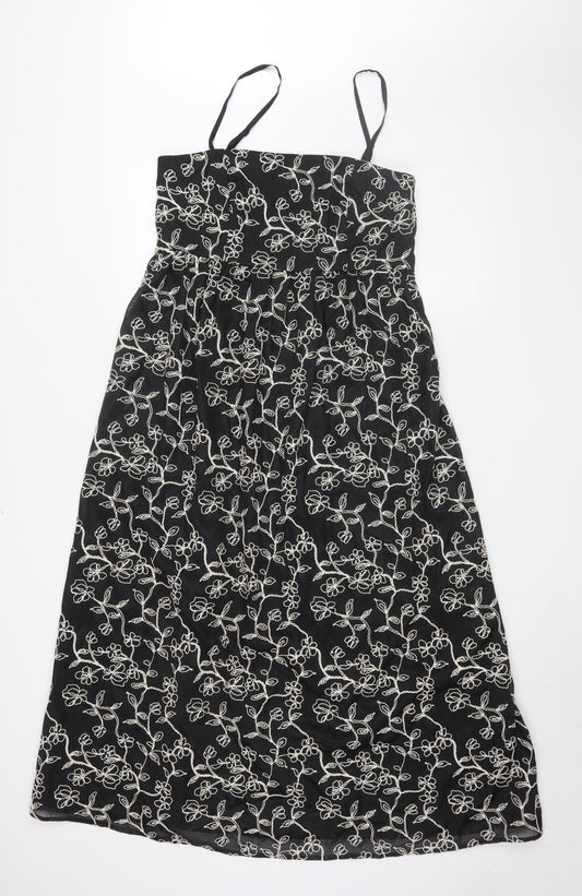 Marks and Spencer Women's Black Floral Slip Dress