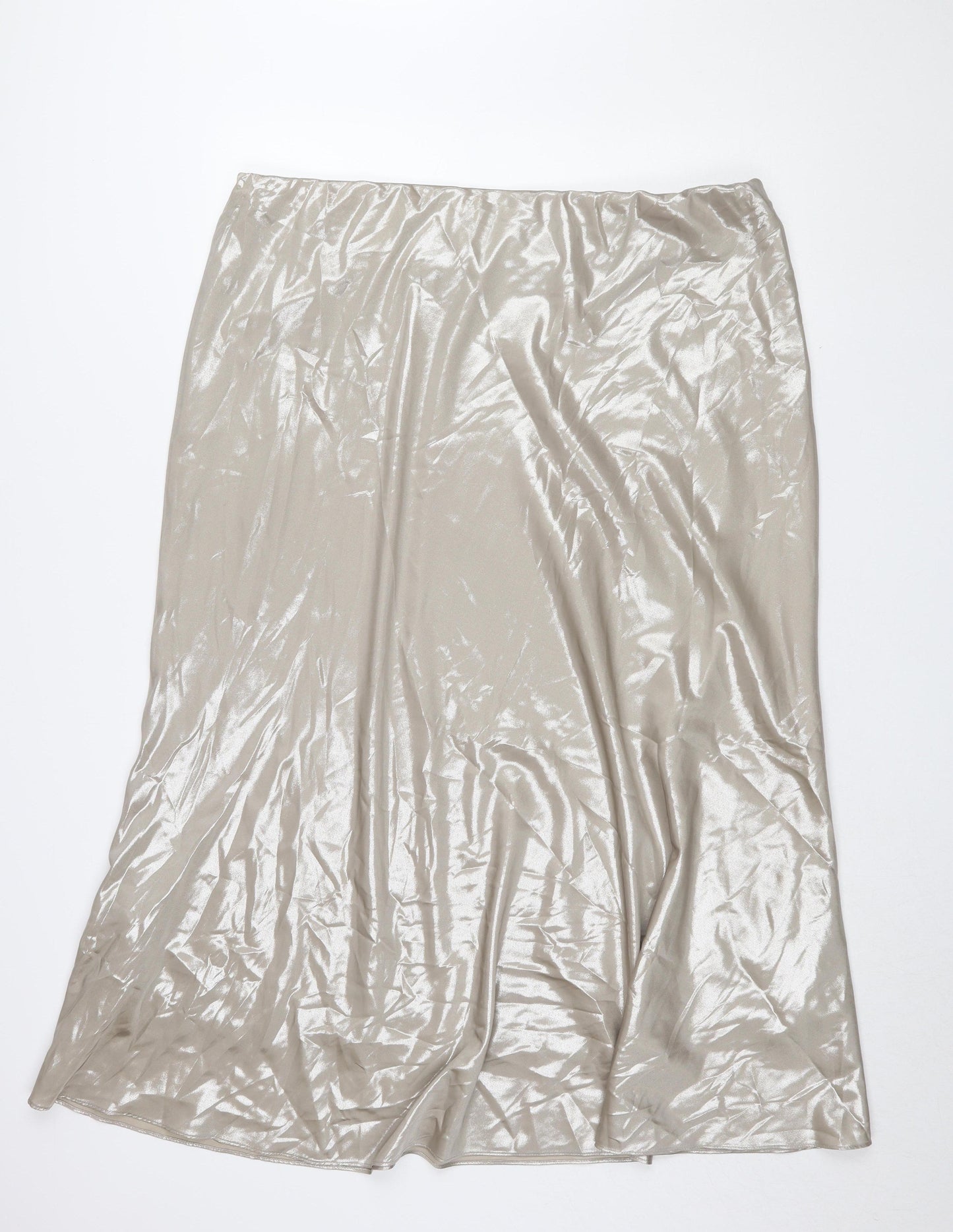 Marks and Spencer Women's Beige Midi Skirt, Size 22