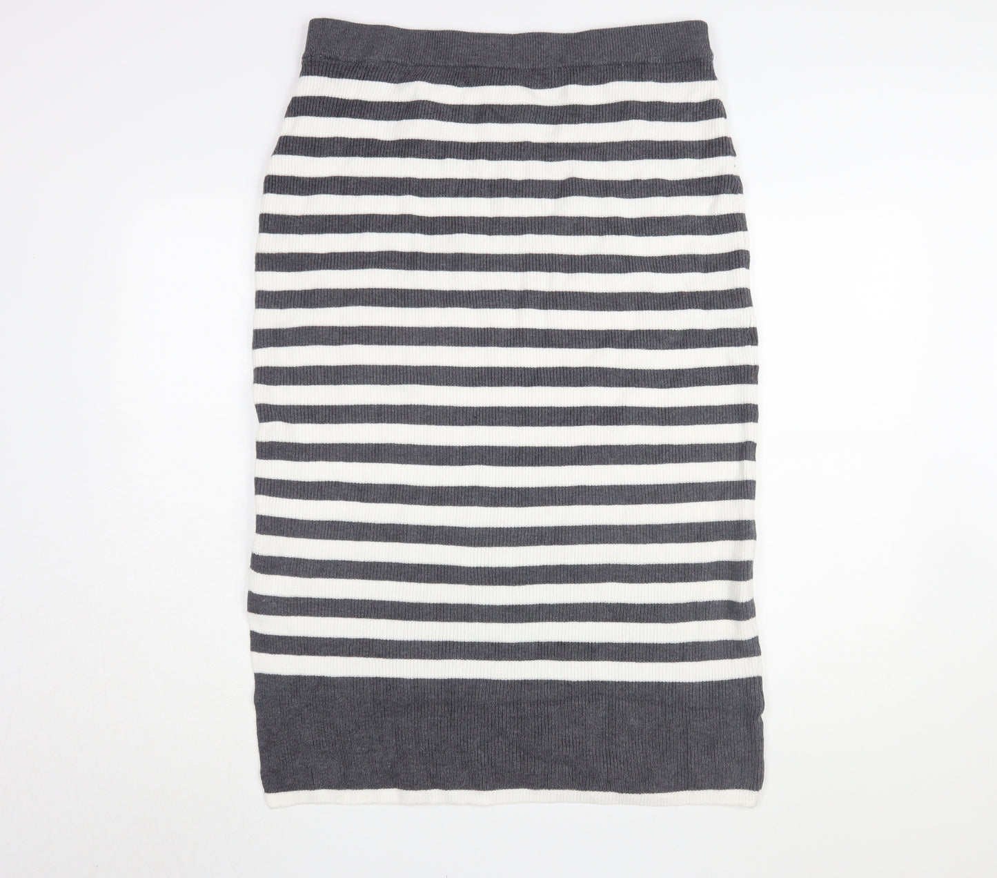 Marks and Spencer Women's Grey L Striped Pencil Skirt