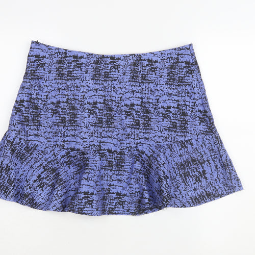 Neon Rose Women's Blue Black Trumpet Skirt, Size 14