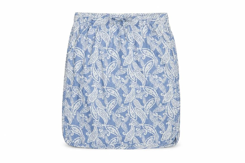 Front view of Marks & Spencer Women's Blue Paisley Skirt, size 10