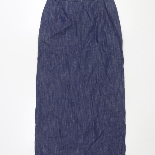 Marks and Spencer Women's Blue Skirt, Size 8, Long, Chic Style