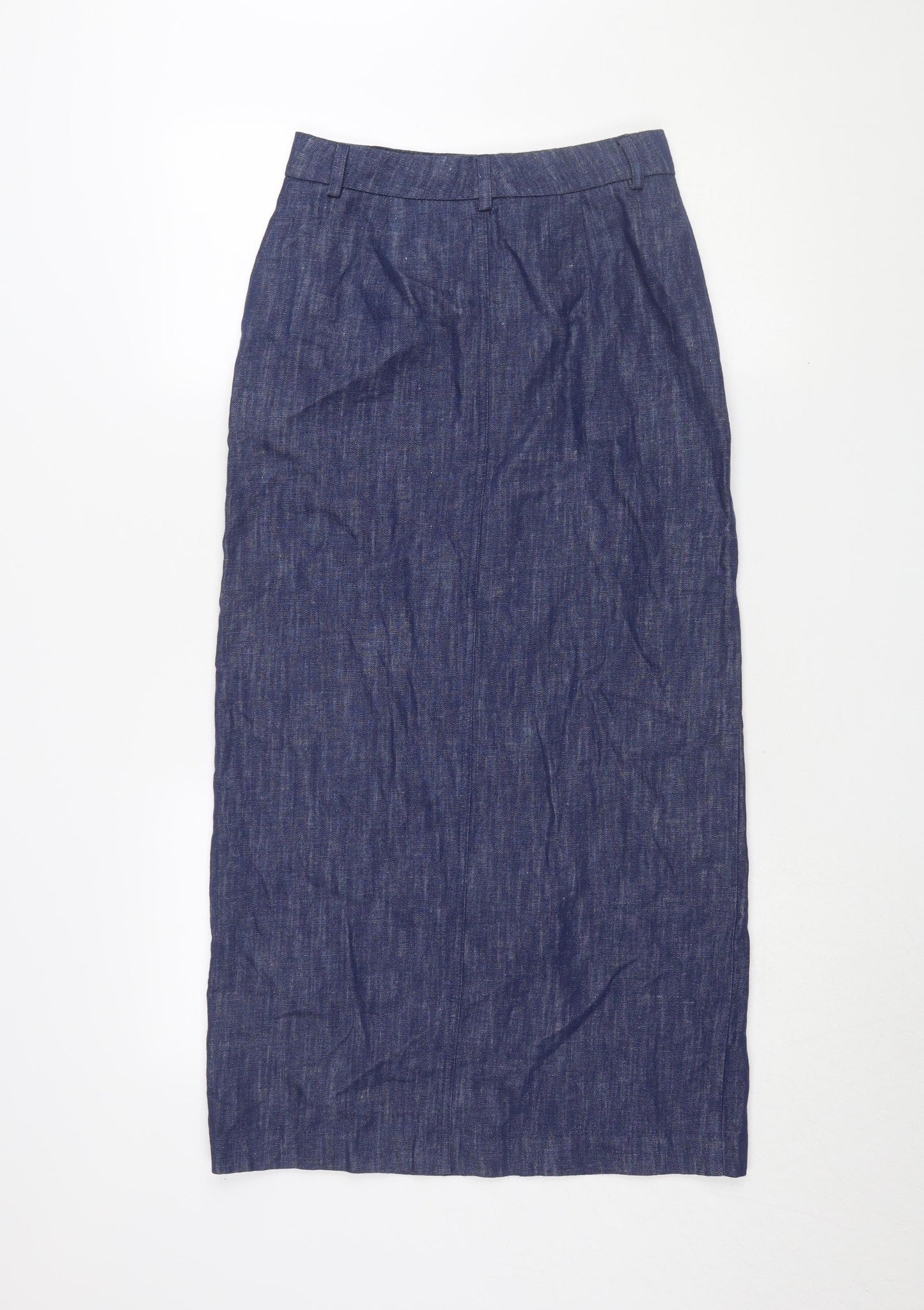 Marks and Spencer Women's Blue Skirt, Size 8, Long, Chic Style