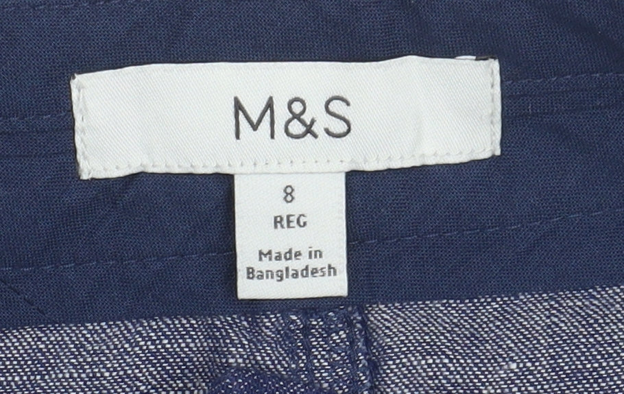 Marks and Spencer Women's Blue Skirt, Size 8, Long, Chic Style