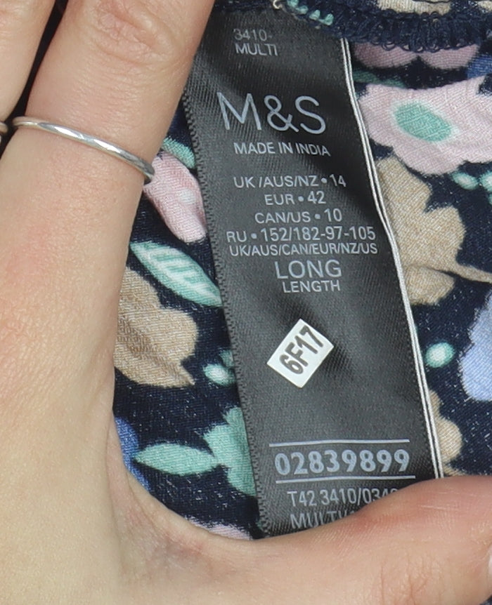 Marks and Spencer Women's Floral A-Line Long Skirt Size 14