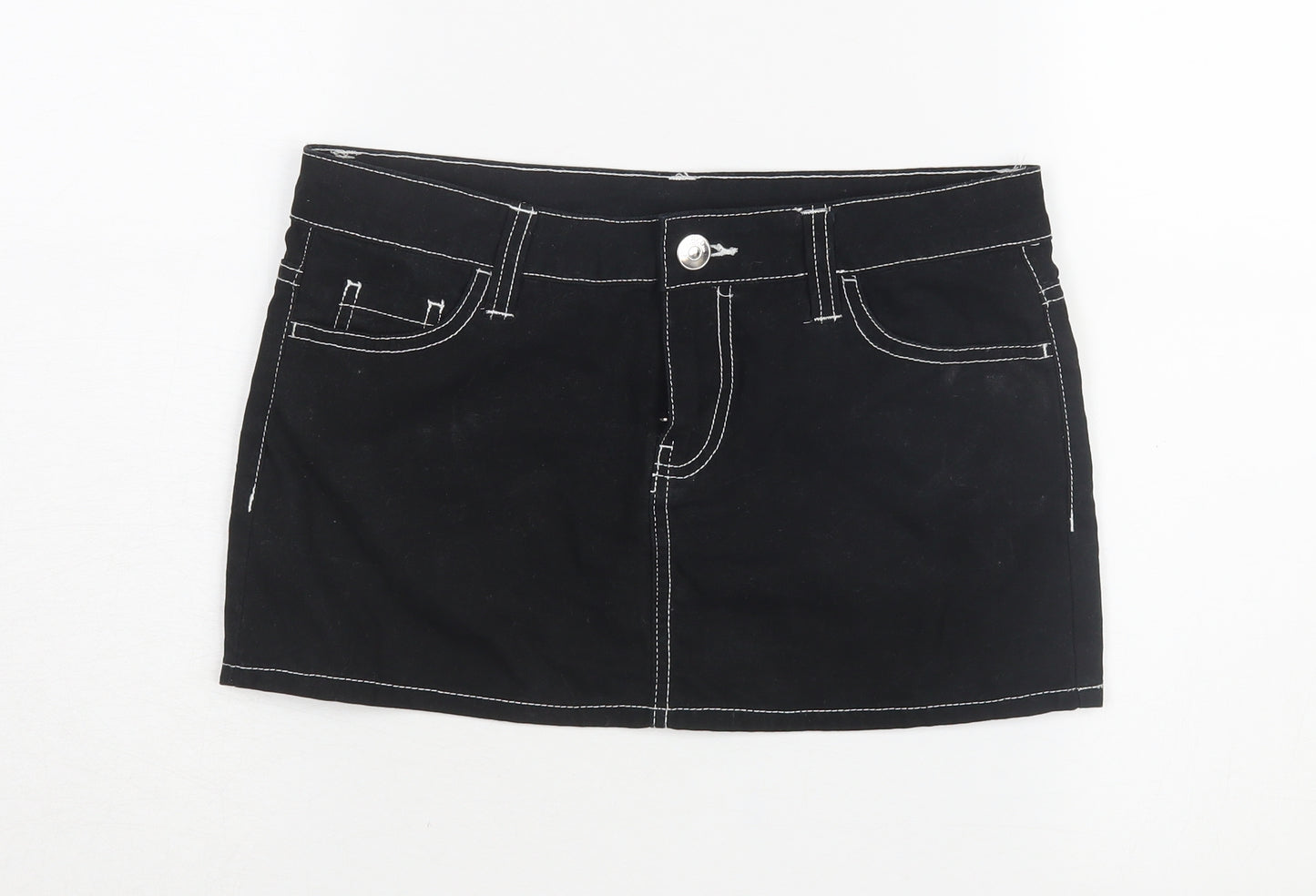 H&M Women's Black Mini Denim Skirt, Size 8