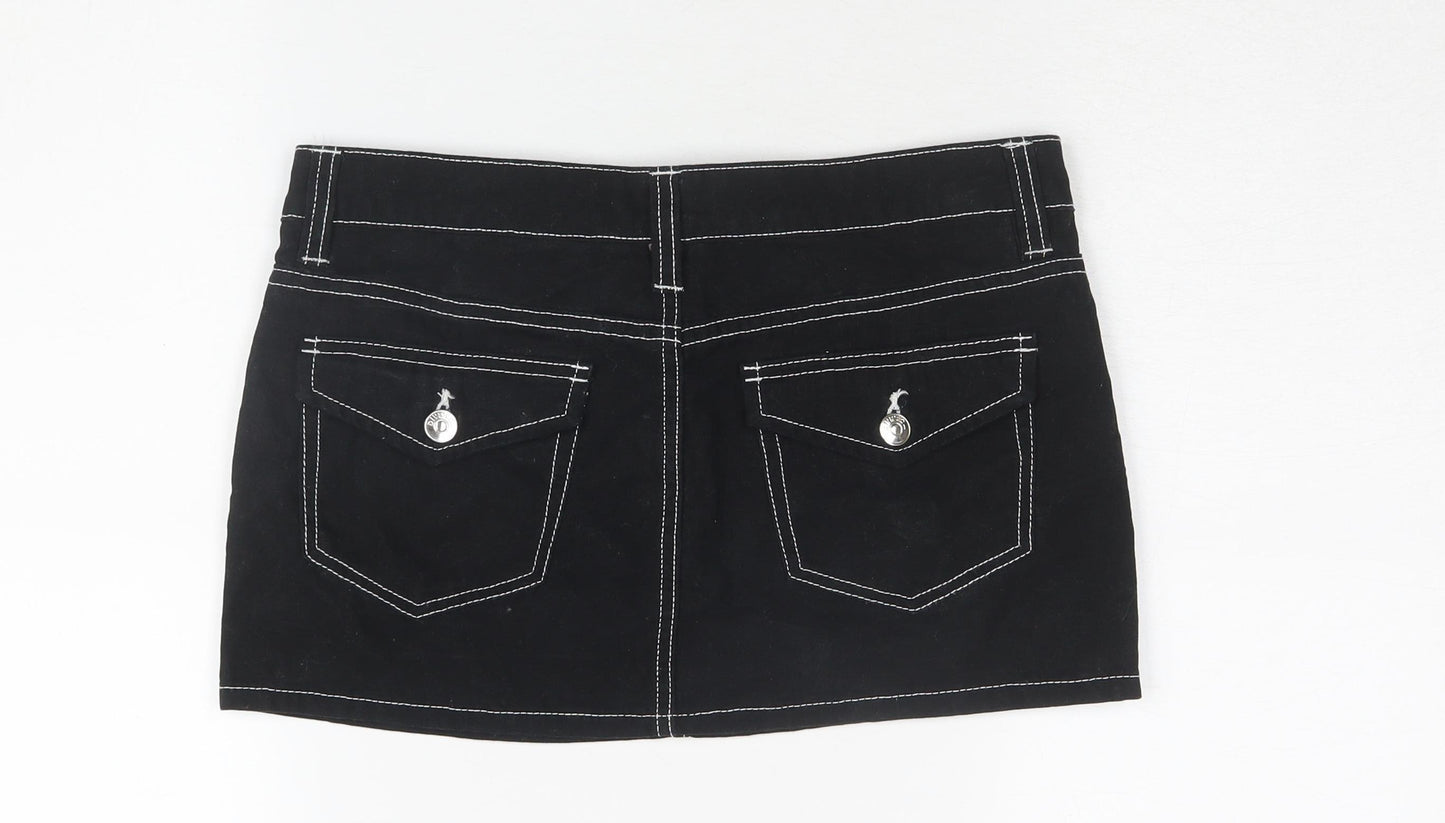 H&M Women's Black Mini Denim Skirt, Size 8