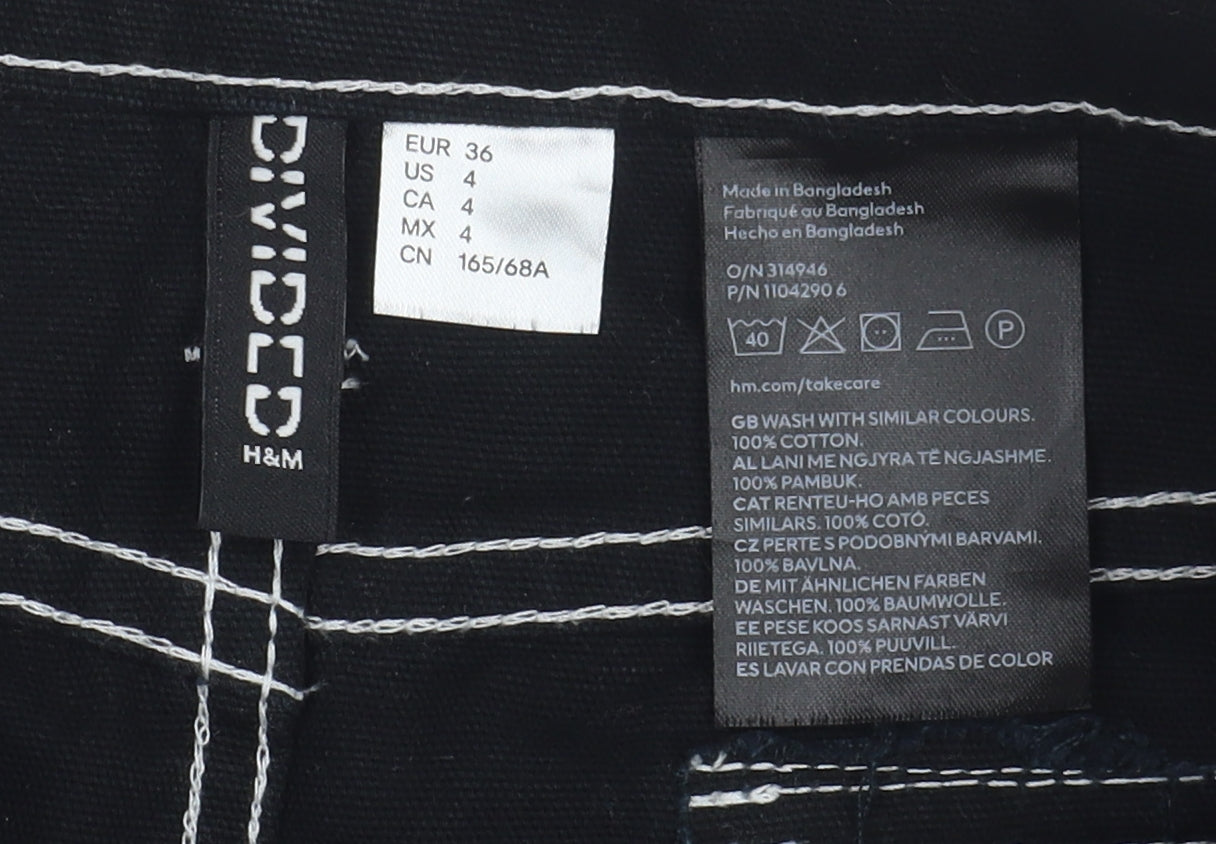 H&M Women's Black Mini Denim Skirt, Size 8