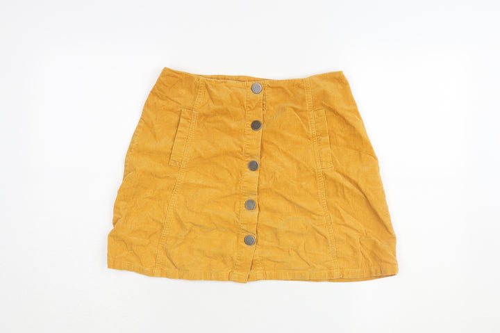 FB Sister Women's Orange Corduroy Skirt, Size S
