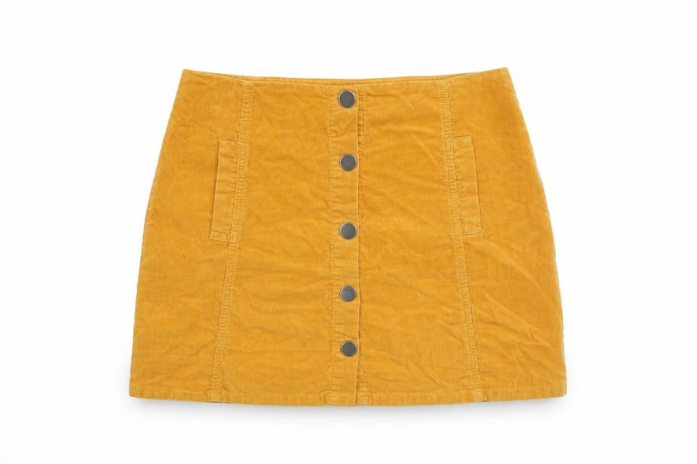 FB Sister Women's Orange Corduroy Skirt, Size S