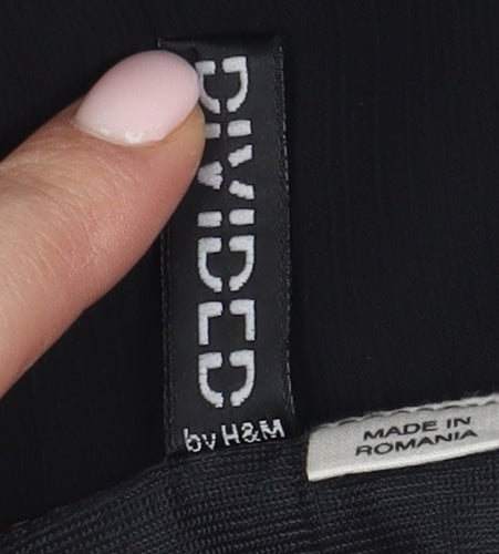H&M Women's Black Embroidered Skirt, Size 10