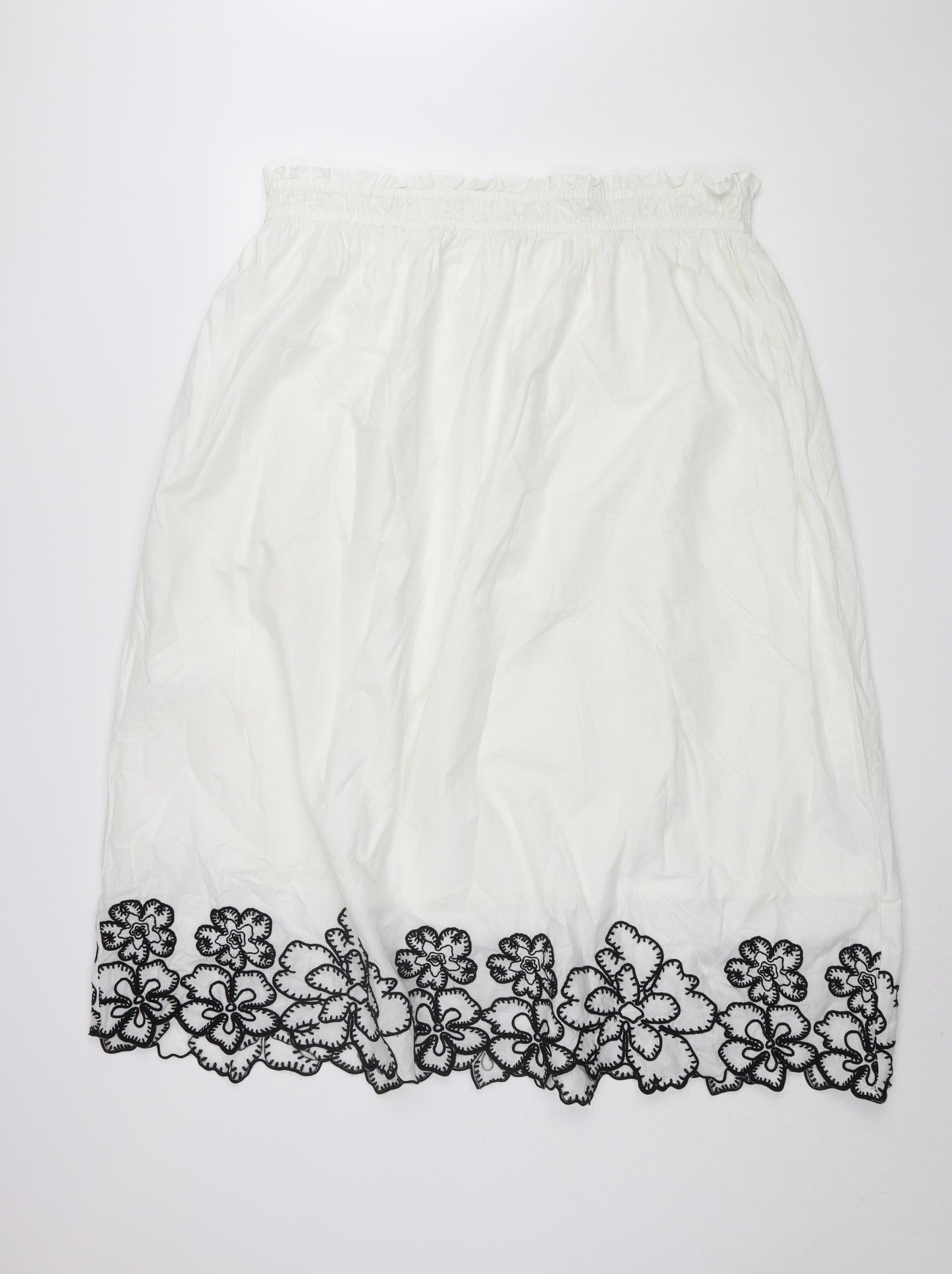 Marks and Spencer Women's White Embroidered Skirt Size 24