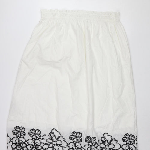 Marks and Spencer Women's White Embroidered Skirt Size 24