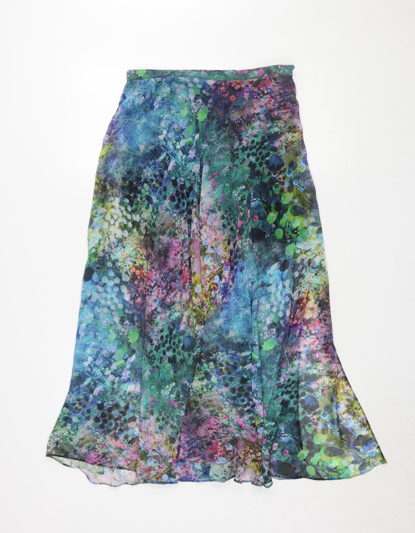 Topshop Women's Multicoloured A-Line Midi Skirt Size 10