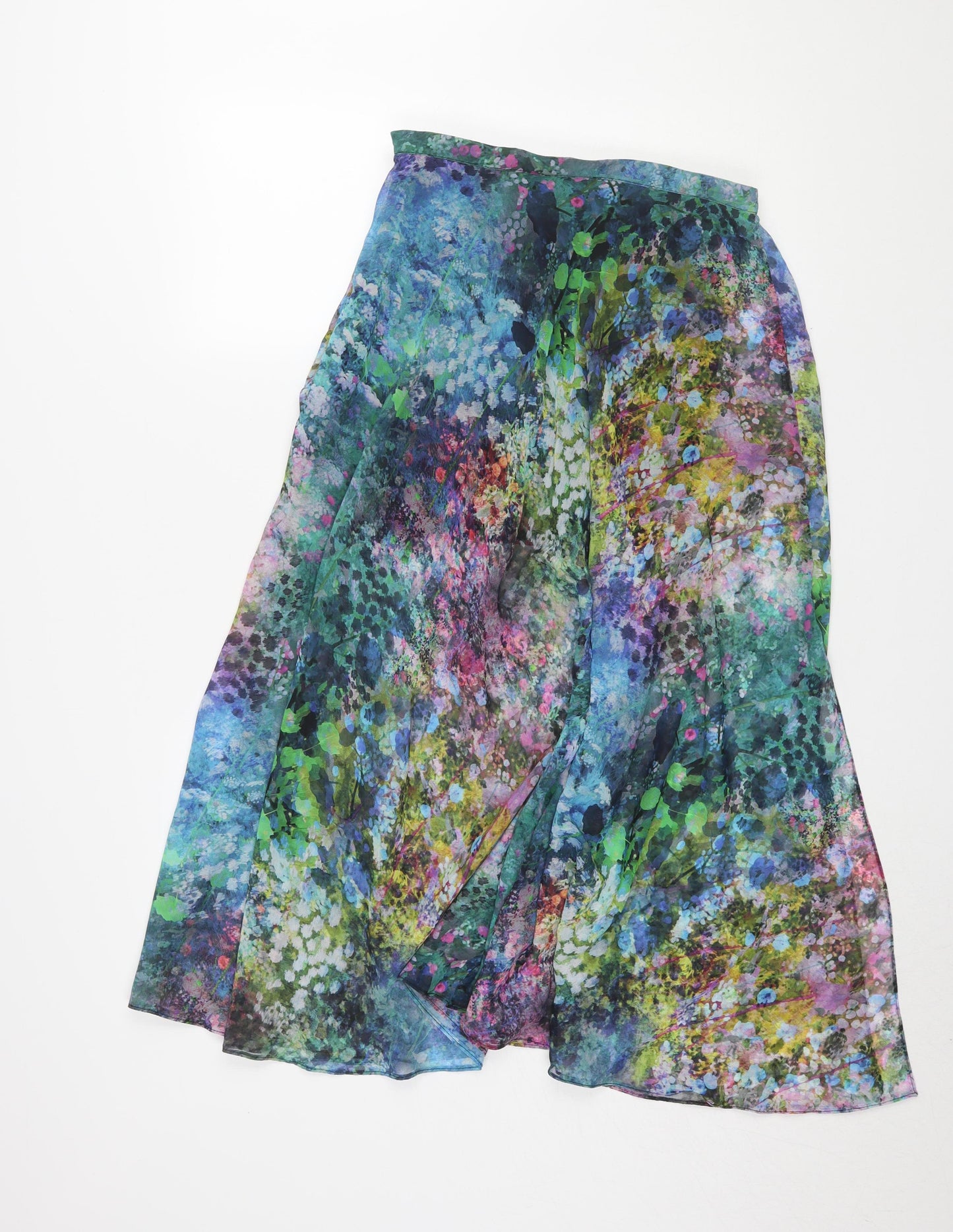 Topshop Women's Multicoloured A-Line Midi Skirt Size 10