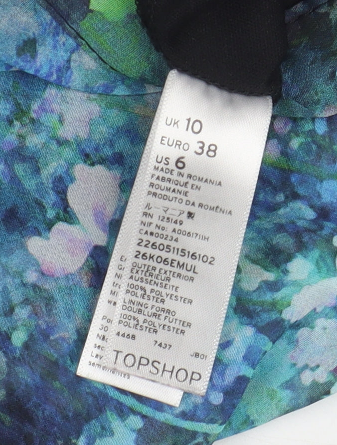 Topshop Women's Multicoloured A-Line Midi Skirt Size 10