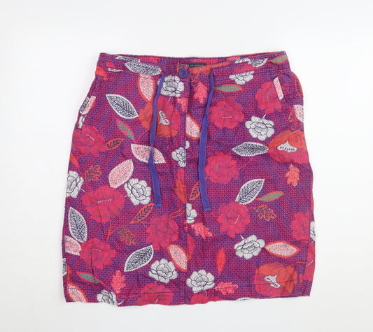 Marks and Spencer Women Purple Floral Skirt Size 14