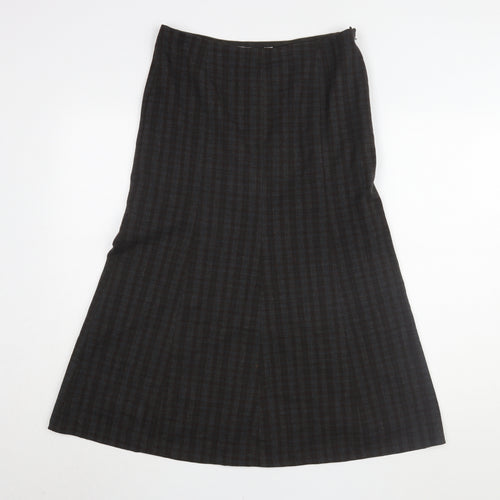 East Women's Black Check Midi A-Line Skirt M