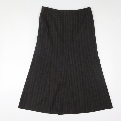 East Women's Black Check Midi A-Line Skirt M