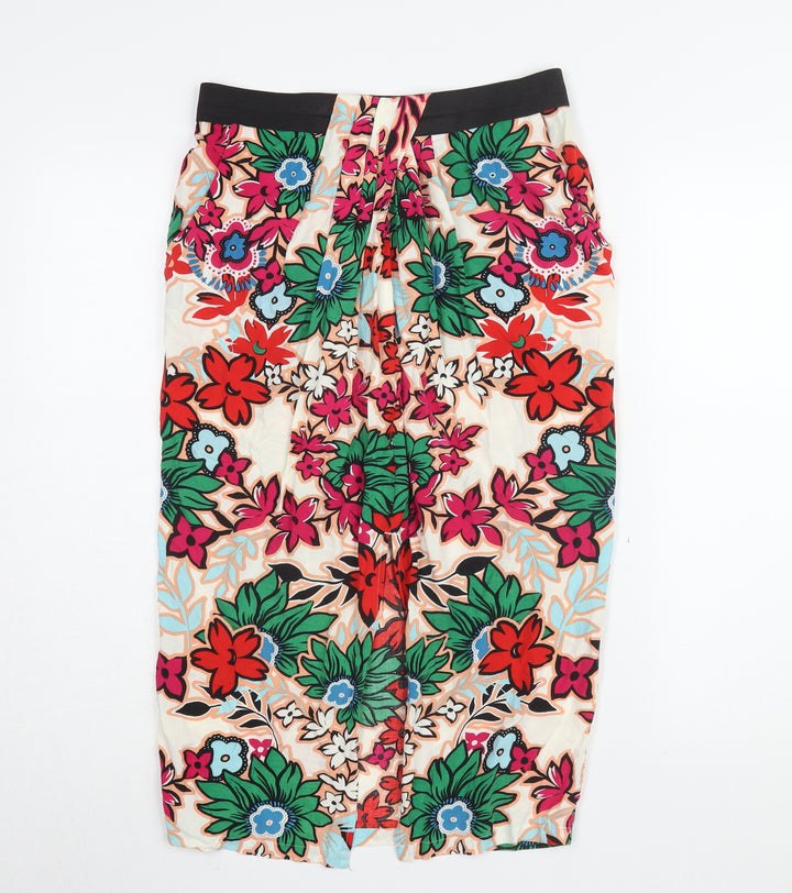 Warehouse Women's Multicoloured Floral Skirt Size 12