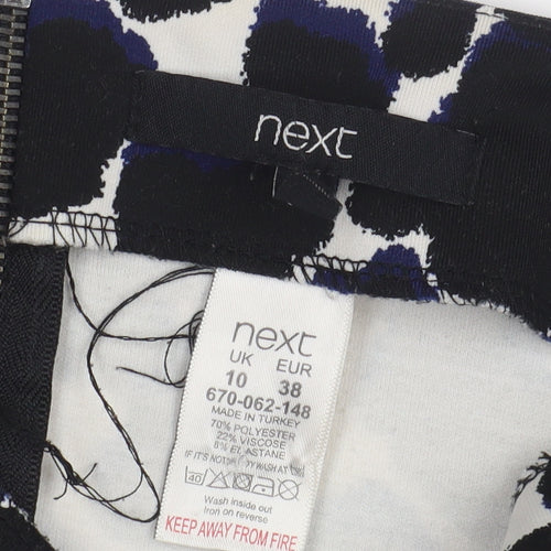 Next Women’s Black Animal Print A-Line Skirt Size 10