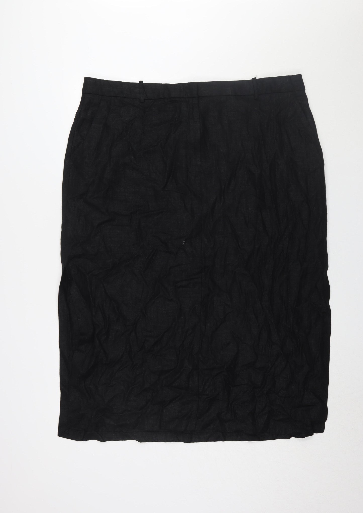 Marks and Spencer Black Midi Pencil Skirt Women Size 24
