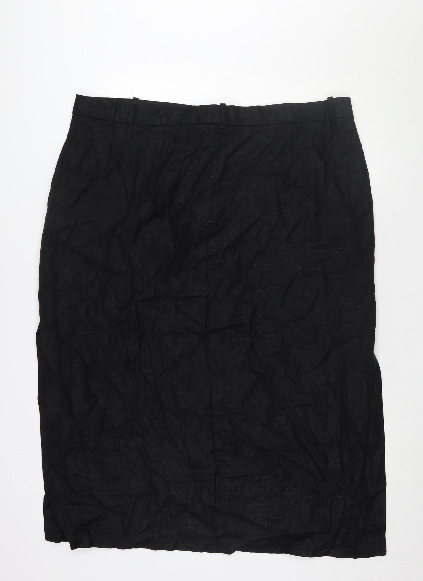 Marks and Spencer Black Midi Pencil Skirt Women Size 24