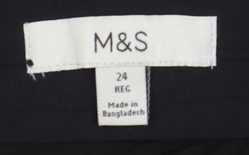 Marks and Spencer Black Midi Pencil Skirt Women Size 24
