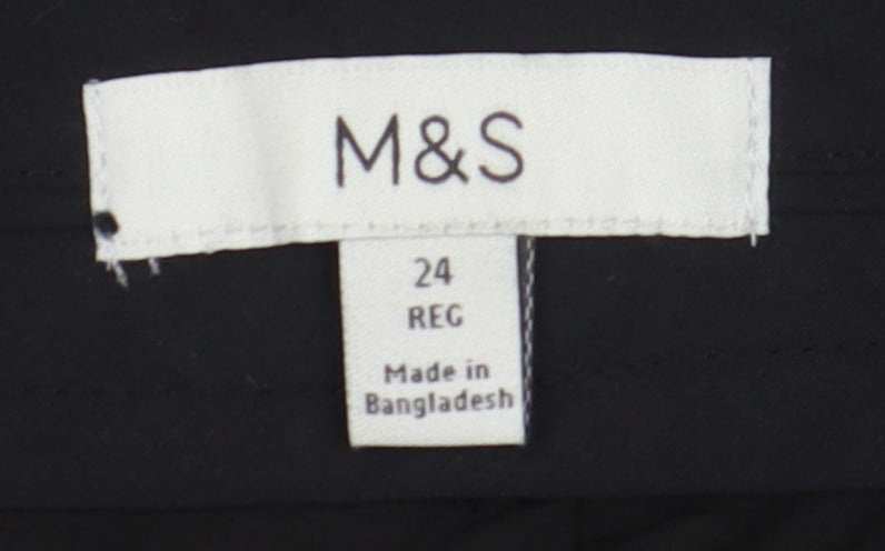 Marks and Spencer Black Midi Pencil Skirt Women Size 24
