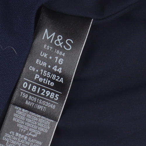 Marks and Spencer Women's Blue Pencil Skirt Size 16