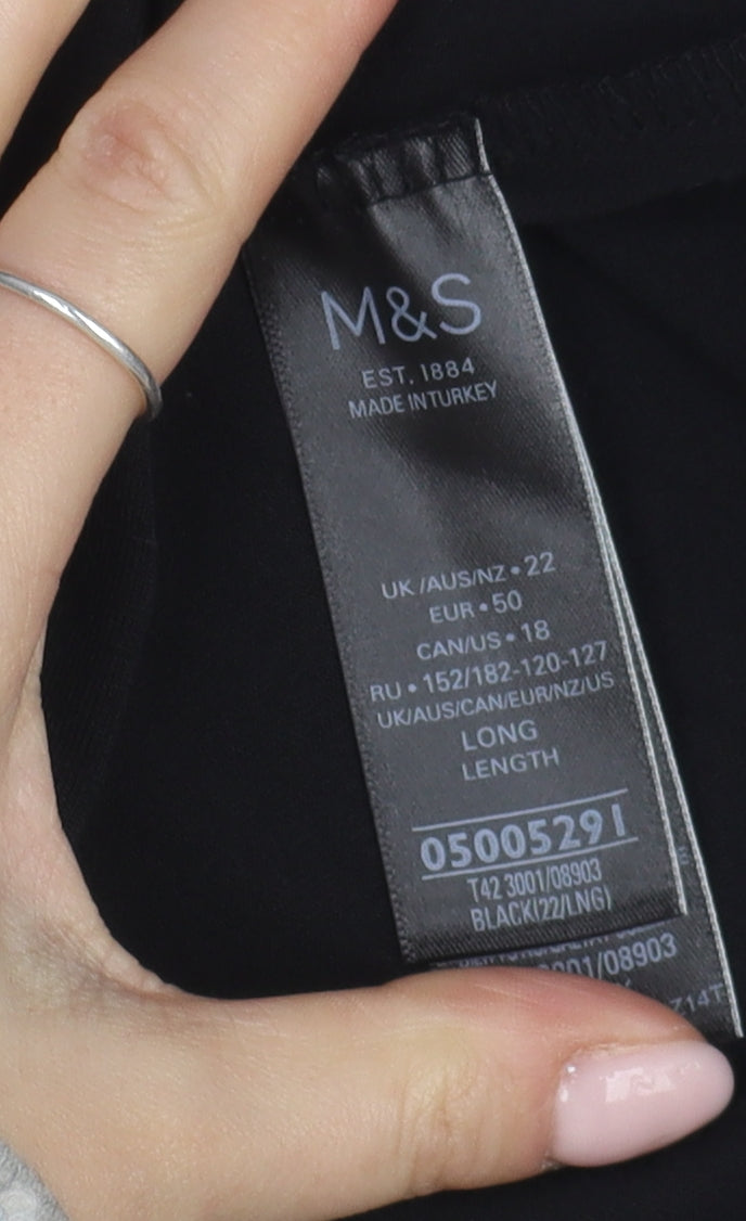 Marks and Spencer Women's Black A-Line Long Skirt Size 22