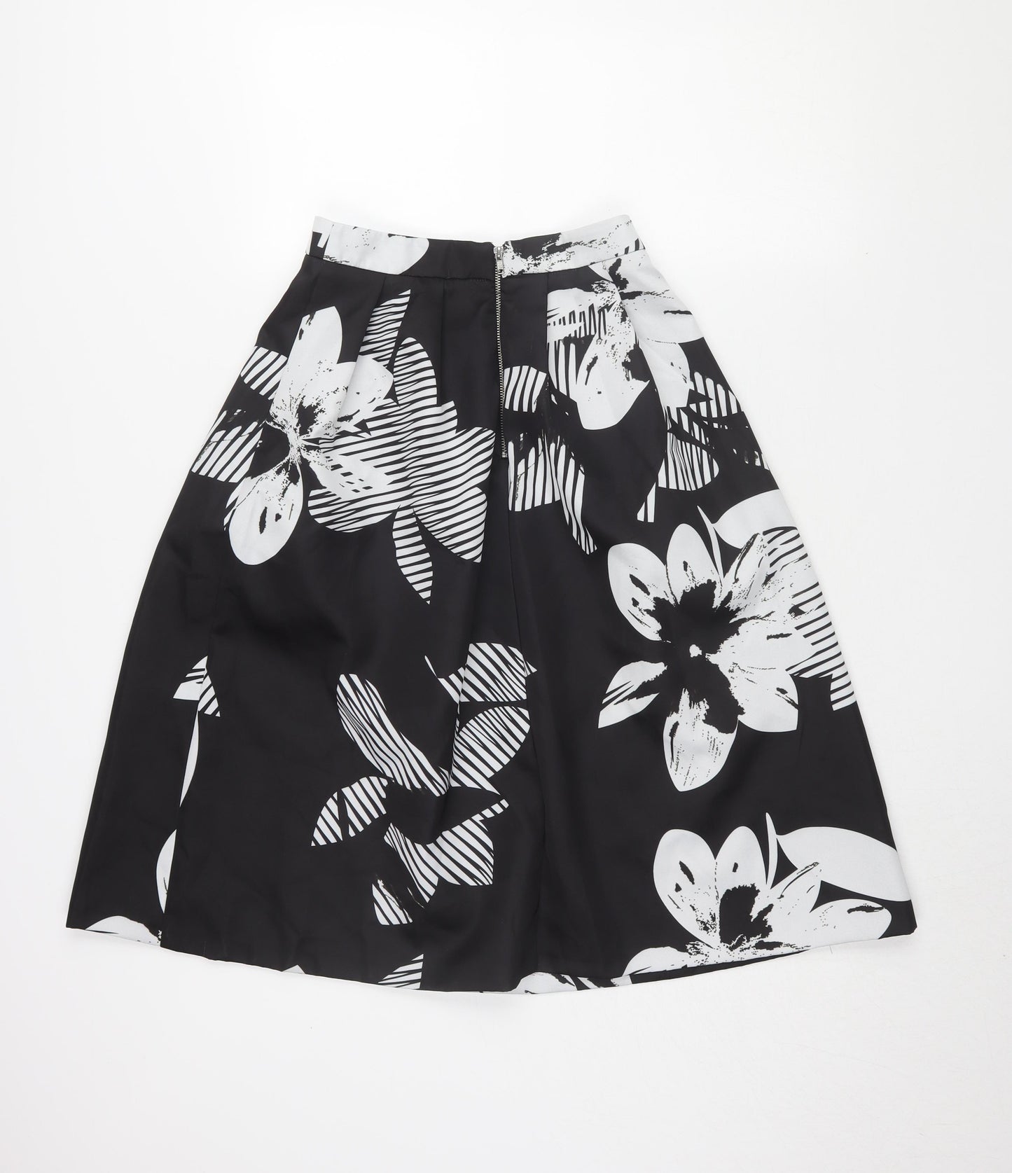 Rochelle Humes Women's Black Floral A-Line Skirt Size 8
