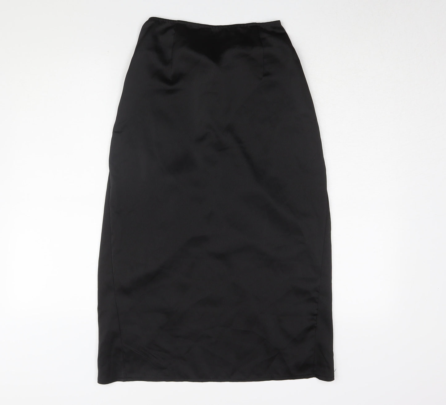 PrettyLittleThing Black Long Wrap Skirt - Size 10