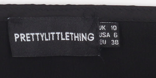 PrettyLittleThing Black Long Wrap Skirt - Size 10