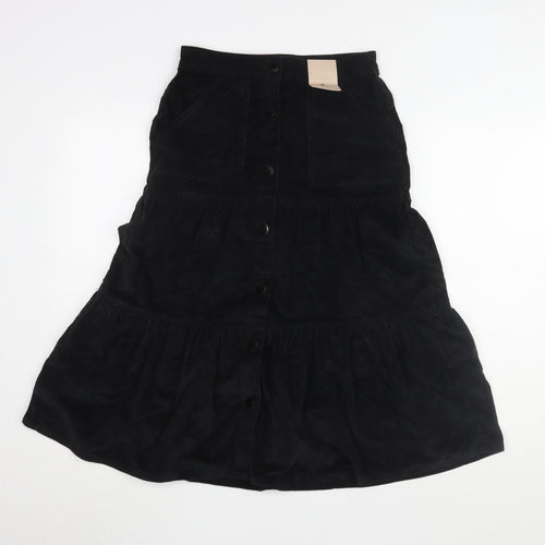 TU Women's Black Peasant Midi Skirt - Size 8
