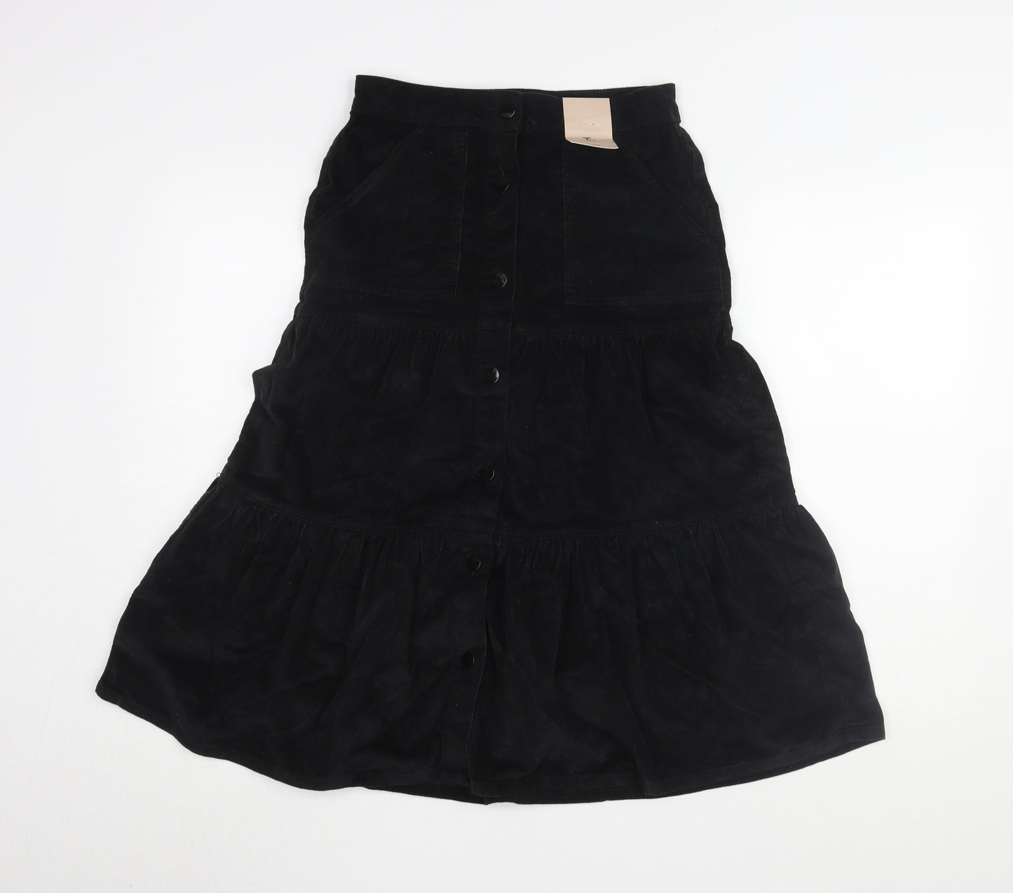 TU Women's Black Peasant Midi Skirt - Size 8