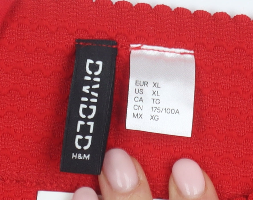 H&M Women’s Red Bandage Knee Length Skirt - Size 18