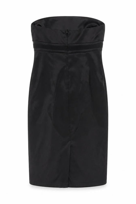 Front view of Spirit Women's Black Sheath Dress, size 12, Party Elegant