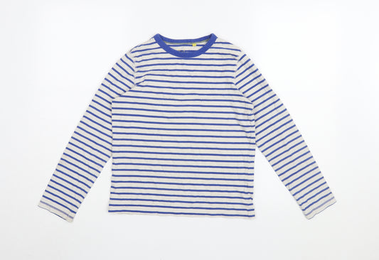 Boden Boys Blue Striped Long Sleeve T-Shirt 11-12 Years