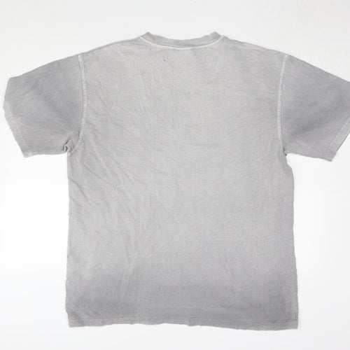 Weird Fish Men's Grey Cotton T-Shirt Size L Casual