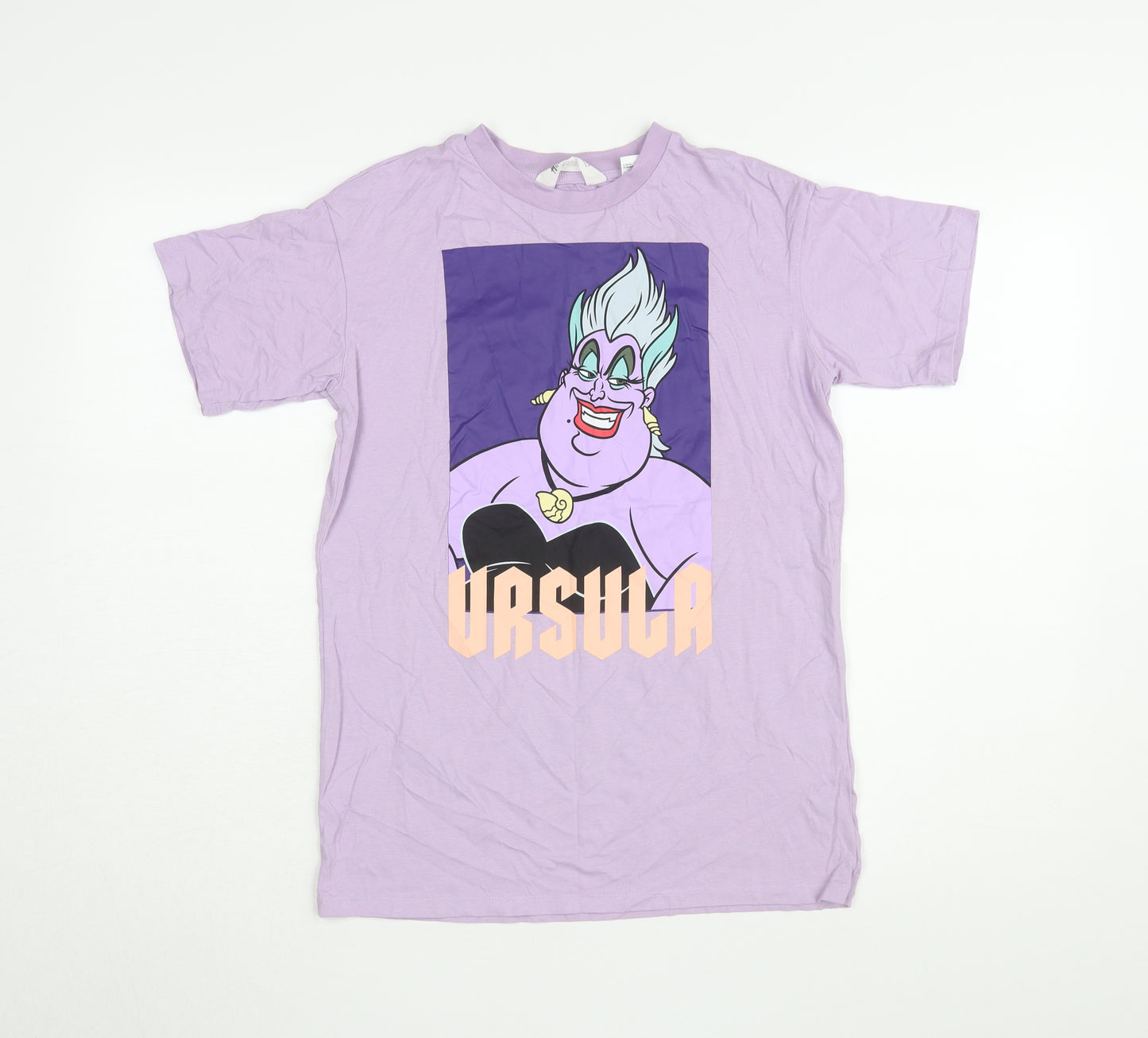 H&M Girls Purple Ursula Disney T-Shirt, 11-12Y, Graphic Print