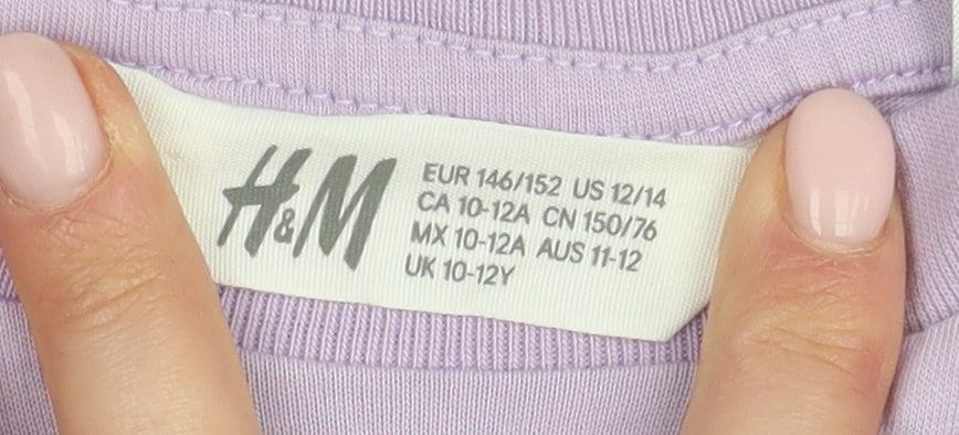 H&M Girls Purple Ursula Disney T-Shirt, 11-12Y, Graphic Print