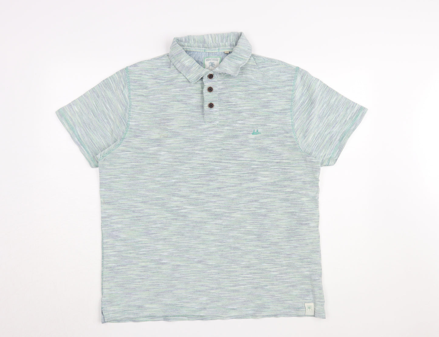 Mantaray Men's Multicoloured Striped Polo L