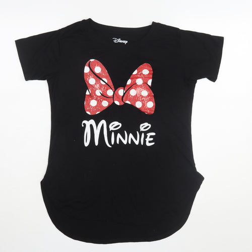 Disney Minnie Mouse Black T-Shirt, Unisex Adults M