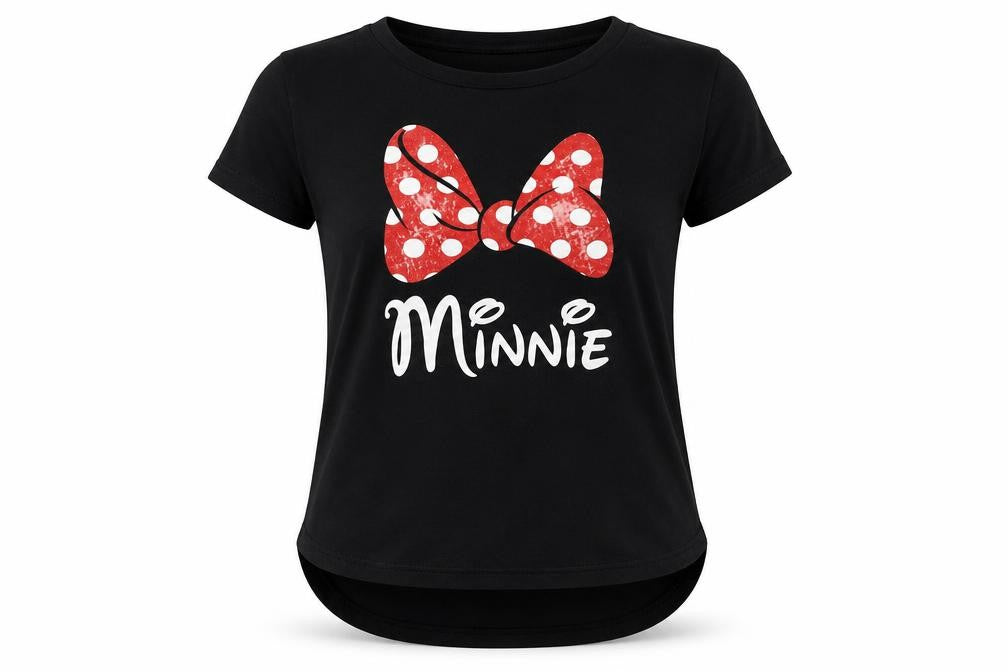 Disney Minnie Mouse Black T-Shirt, Unisex Adults M